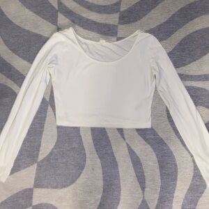 White Long Sleeve Crop Top